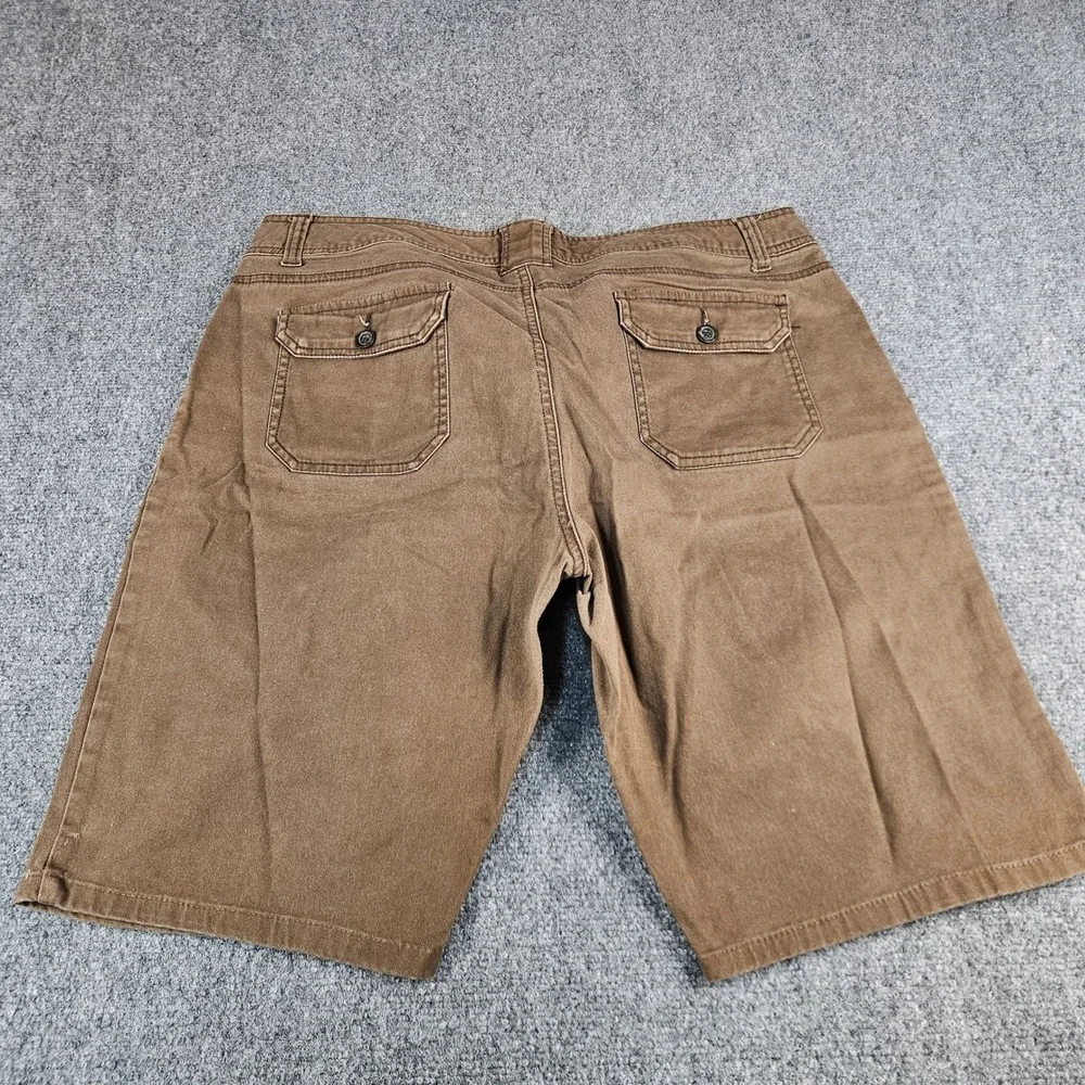 Charter Club Pant Shop Brown Cotton Stretch Utility Shorts‎ Womens Size 18 R